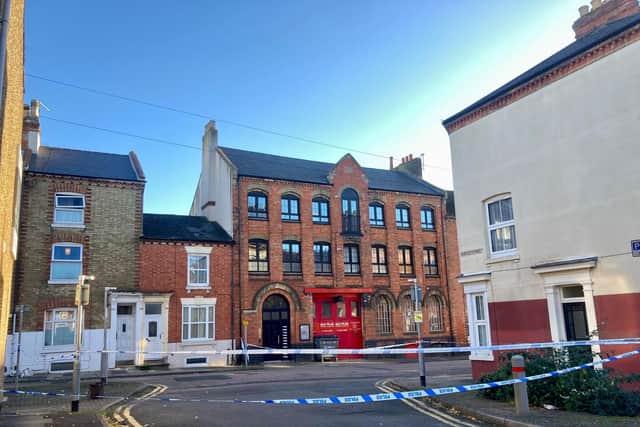 Victoria Road in Northampton is cordoned off after a serious assault.