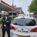 Ramzi Mansoor standing outside the Tesco Esso Express garage in Wellingborough Road