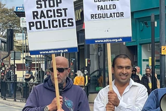 A union for taxi drivers has taken to the streets of Northampton to protest against "racist and regressive" regulations being voted on by West Northants Council.
Credit: ADCU