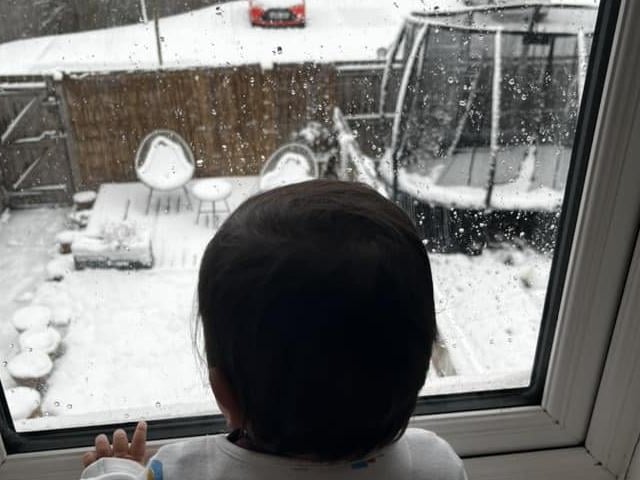 Seven-month-old Sofia seeing snow for the first time!