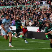 Ollie Sleightholme grabbed a hat-trick for Saints against Bath (picture: Claire Jones)
