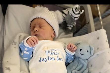 Jaylen-Jay born at 9.48am on October 12, at Northampton General Hospital, weighing 8lbs.
