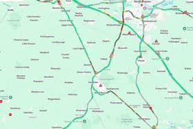 A crash involving a lorry on the A43 is causing severe delays