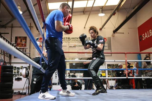 Chantelle Cameron in training with coach Jamie Moore