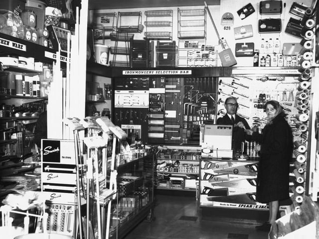 Inside Lawes hardware shop, corner of Wellingborough Road and Bostock Avenue, Northampton, November 23, 1970