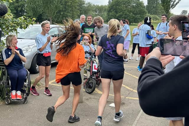 The baton was passed from Tina Matthew from Umbrella Climate Emergency Action Hub, to Rachel Shaw from Northamptonshire Children's Trust.