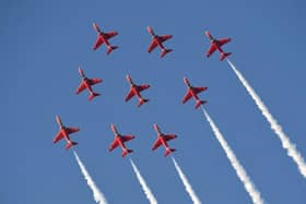 Red Arrows fly-pasts are must-see events — even when the RAF aerobatic team are 'in transit' over Northamptonshire without their trademark red, white and blue smoke trails