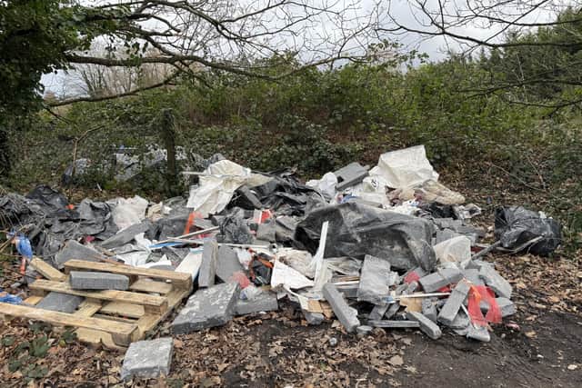 Some of the rubbish found dumped across the county border