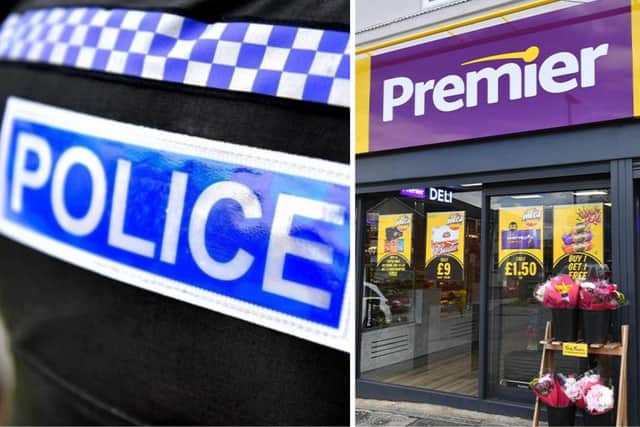 Detectives are hunting a thug with a knife after assaulting a man during a row in the Premier store in St James Park Road, Northampton, on Thursday