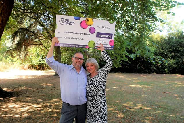 Maxine and Wayne celebrate their win at Barton Hall