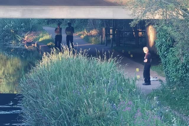 Pictures from the scene on Sunday (July 21) next to the Grand Union Canal near Hunsbury Meadows. Photo: Logan MacLeod