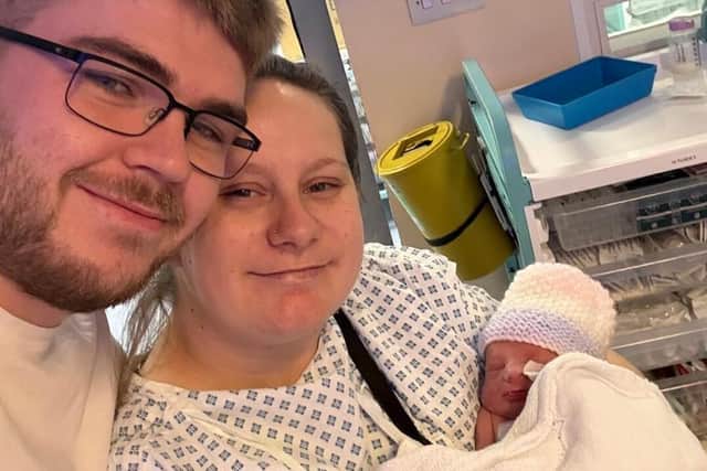 Joseph and Lauren Courtney-Thompson, who lost their baby daughter in October 2024