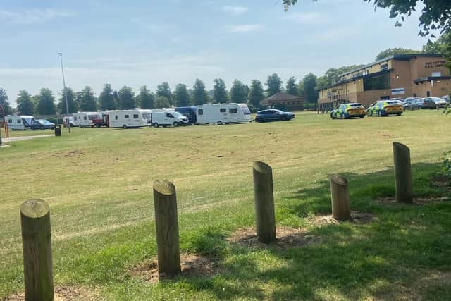 The camp set up on Far Cotton recreational ground on Monday (June 12).