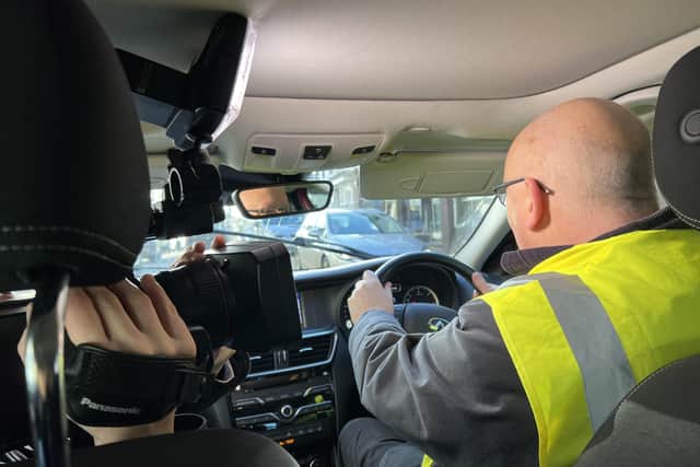 Mr Pothole drives TV Crew down the A5 to show where the potholes are