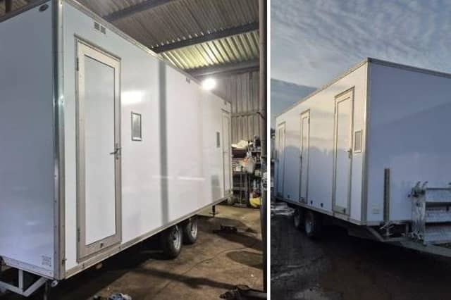 Police are appealing for witnesses after two huge toilet trailers were stolen from a Northampton business.