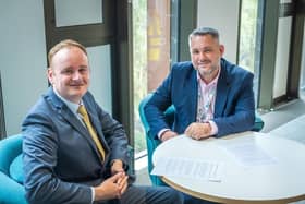 Leader of West Northamptonshire Council Adam Brown (left) and Leader of North Northamptonshire Council Jason Smithers.Credit: WNC