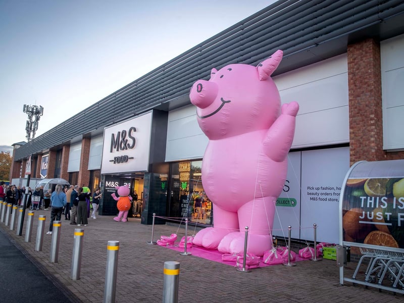 Chronicle & Echo photographer Kirsty Edmonds captures dozens of shoppers queuing outside the new M&S Foodhall at Riverside Retail Park, Northampton, as it opened at 8am on Wednesday, October 21.