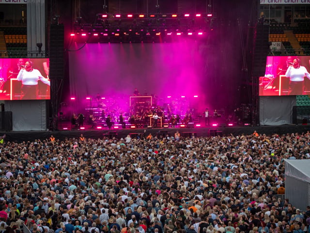 Fans inside Franklin's Gardens for Pete Tong's Ibiza Classics with The Symphony Orchestra, conducted by Jules Buckley on Friday, June 24, 2022. Photo by David Jackson.