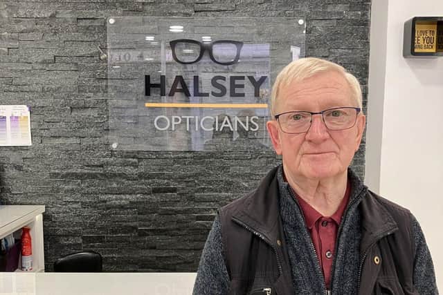 Mr Looker at Halsey Opticians.
