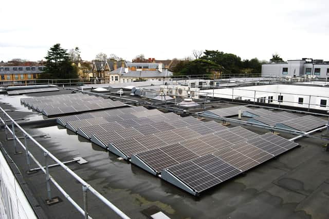 Solar panels on the southward facing roofs at NGH are all part of the project.