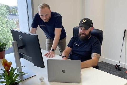 Co-founders Harry and Brendan in their Northampton office