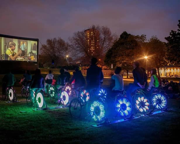 Bicycle Powered Cinema Screening