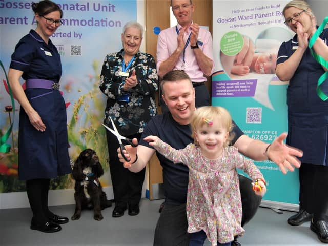 The new accommodation was opened by two-year-old Chloe Crussell, neonatal staff and several families who have been supported by the ward.