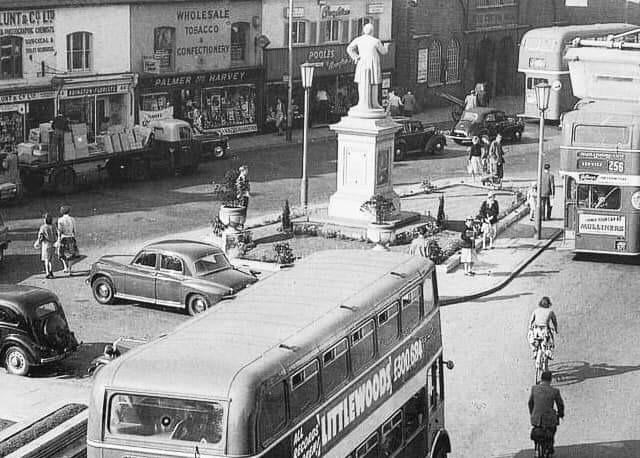 A bustling Abington Square. Circa 1950s.