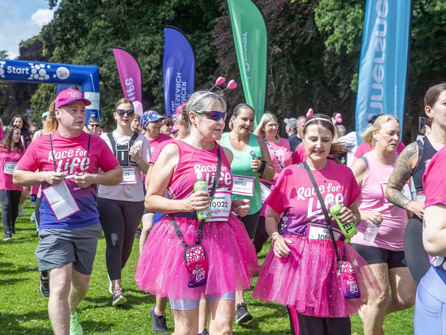 Abington Park turned pink on Sunday July 14 for the 3k and 5k Race for Life events.