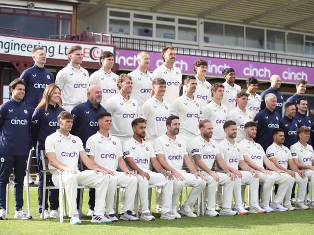 The Northants squad and backroom staff face the camera at the club's pre-season media day last week (Picture: Peter Short)