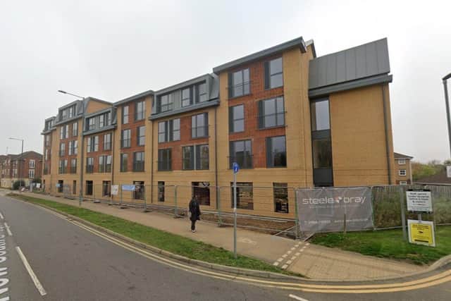 Southbridge apartments on New South Bridge Road, by the University of Northampton's waterside campus. (Image: Google Maps)