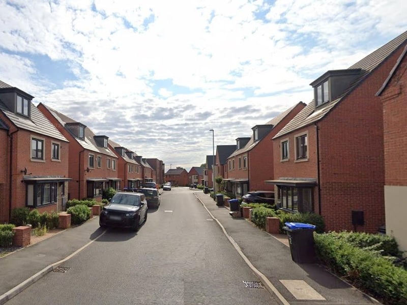 The fifth least expensive street is Balmoral Close, at £83,625