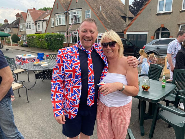Rushmere Avenue celebrated with a cardboard cut out of the Queen.