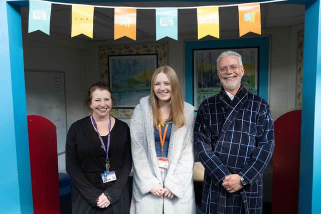 Gracie Atkins pictured with our Assistant Principal, Mrs Cairns and Vice Principal, Mr Fisher.