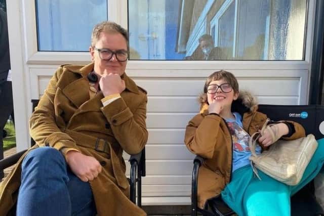 Alan Carr and actor Oliver Savell who plays young Alan in 'Changing Ends'. Photo: Alan Carr/Instagram