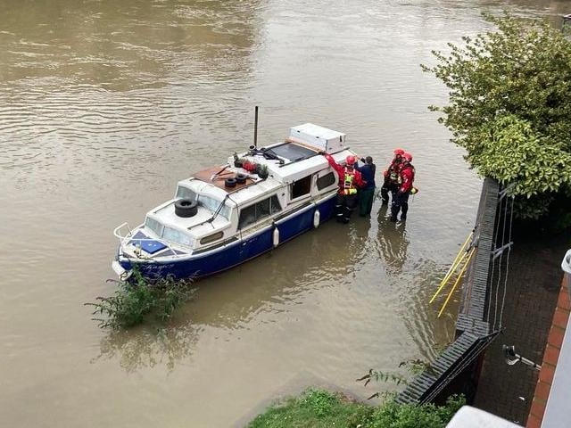 Fire crews are on scene at the River Nene for a rescue mission.