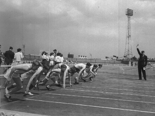 Mid-Northants Schools sports at British Timken Showground, Duston, Northampton, in the 1960s