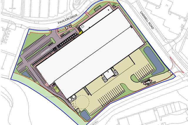 Plans for the distribution warehouse on Brackmills. Credit: Lux Legacy I S.A.R.L