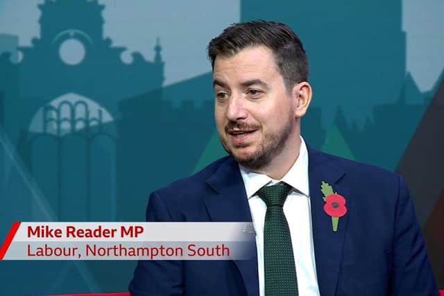 Mike Reader MP speaking on BBC Politics East