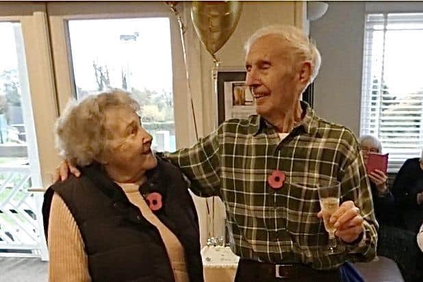 Bob and Thelma celebrating their 70th wedding anniversary.