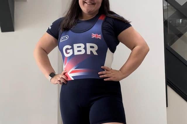 Powerlifter Harriet Waite sporting her Team GB singlet
