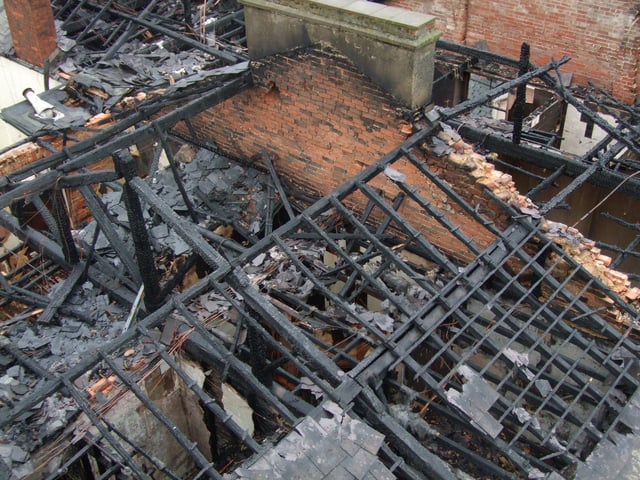 January 2012 - The aftermath of the fire at the Fat Cat bar