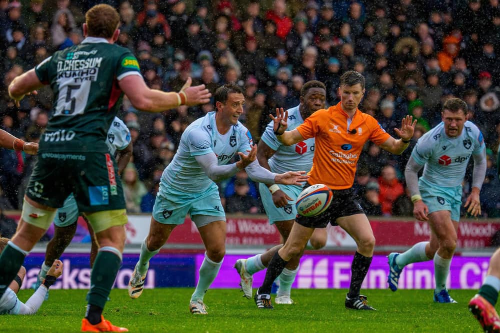 Alex Mitchell in action for Saints against Leicester last Saturday (picture: Claire Jones/redhatphoto.co.uk)