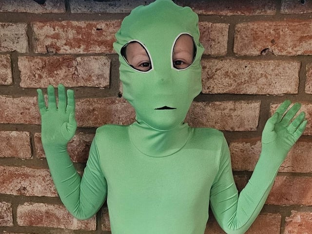 Joshua, aged six, as Alien in Underpants.