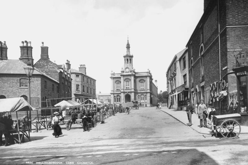 The Corn Exchange in Wellingborough, circa 1910.