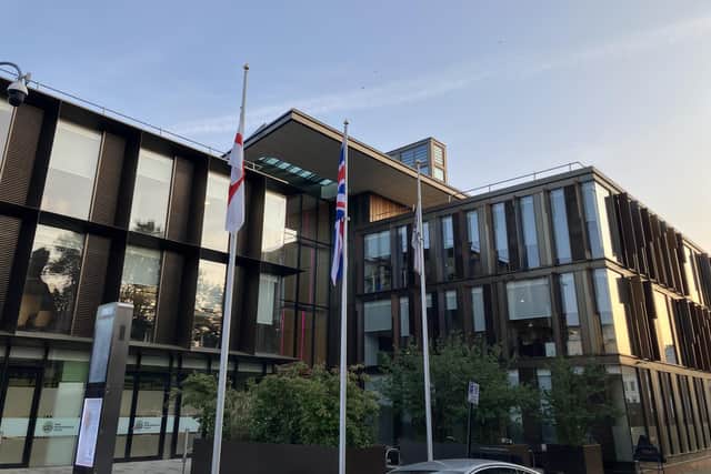 West Northamptonshire Council's One Angel Square offices in Northampton. Credit: Nadia Lincoln LDRS