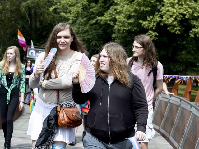A parade made its way through the town centre before finishing at the university's Waterside campus as Northampton Pride took place on Saturday July 8, 2023.