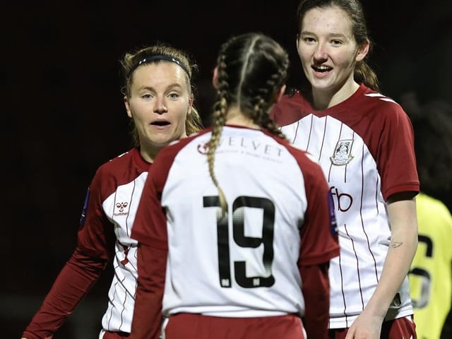 Cobblers celebrate Mia Richards' goal