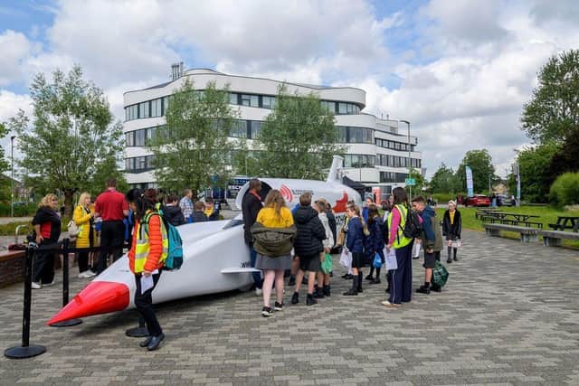 The Bloodhound land speed record car on show during STEAM Northants 2024
