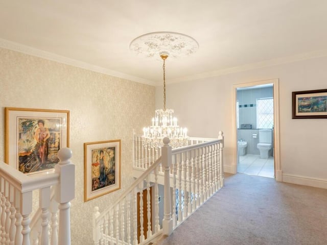 The first floor landing shows the width of the hallway and height of the ceiling, leading seamlessly to each of the bedrooms